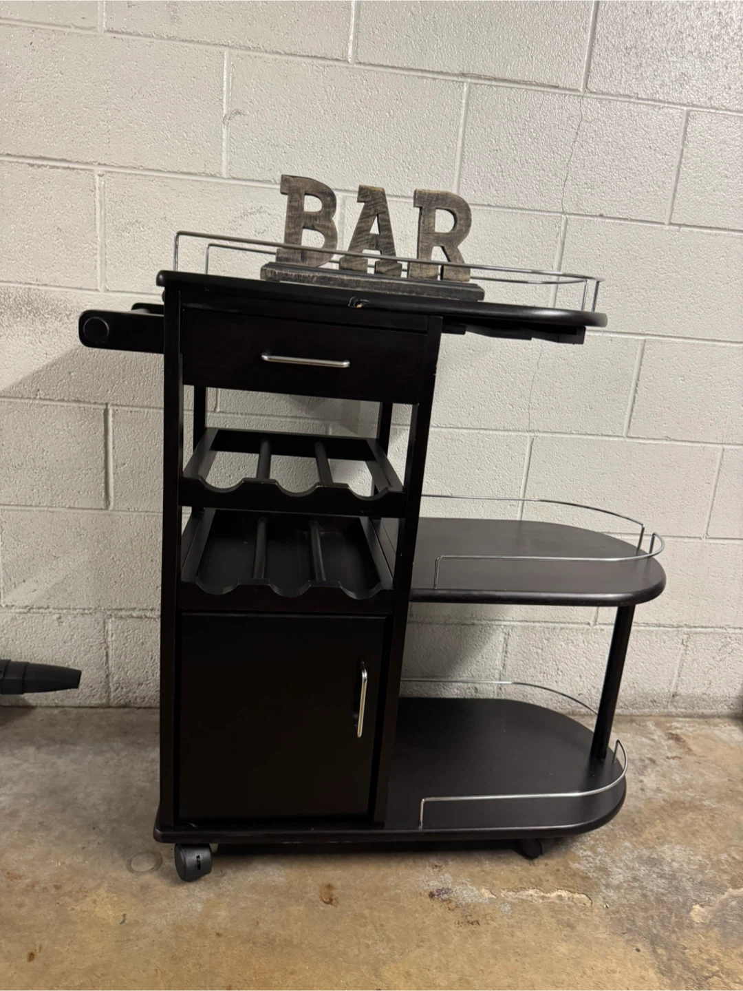 Bar Cart with Wine Rack