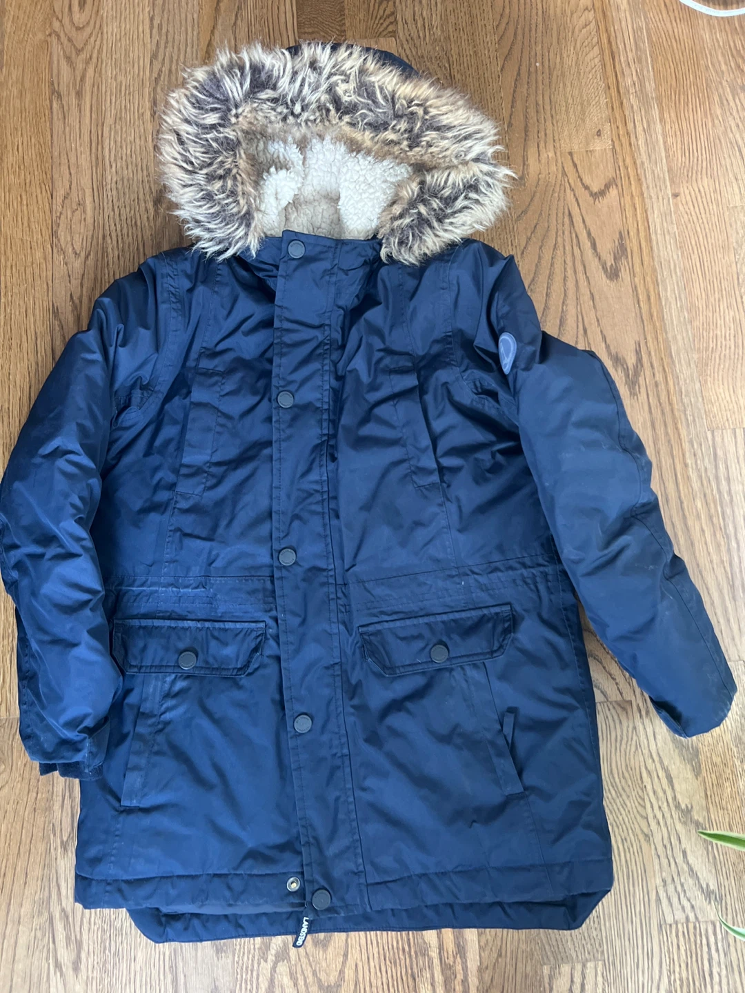Lands' End Navy Blue Winter Parka, Size L
