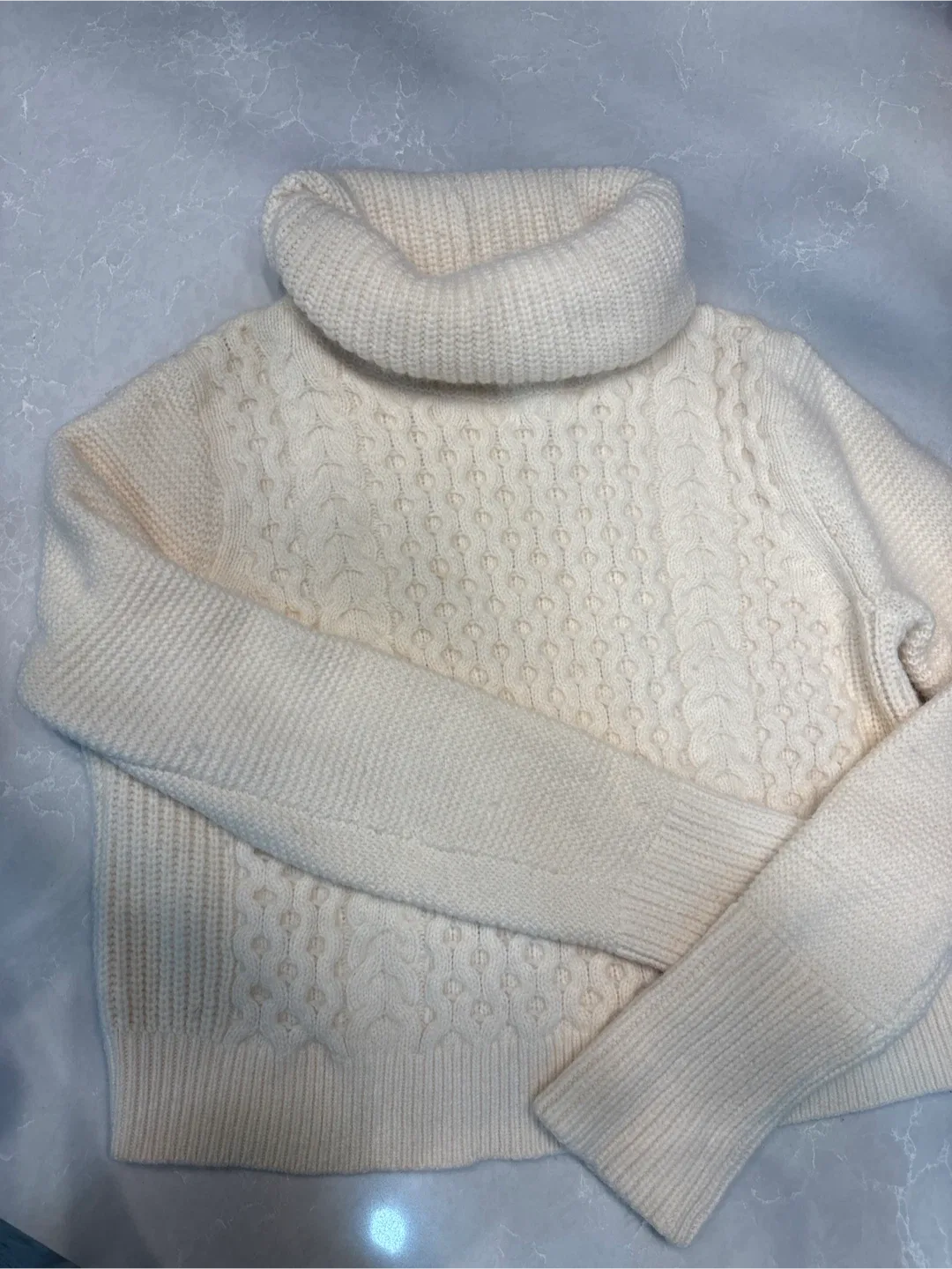 Club Monaco Cream Turtleneck Sweater thumbnail