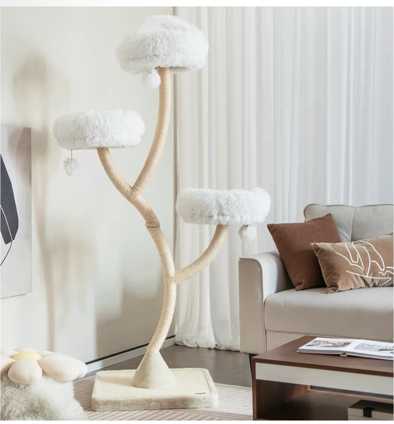 Tall Cat Tree - 70 Inch, White