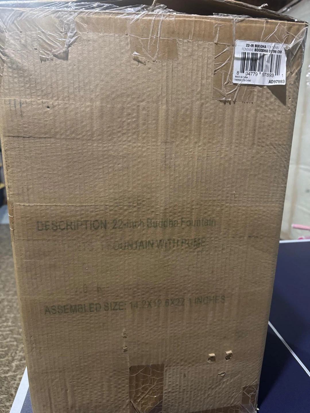 Angelo Décor 22-inch Buddha Fountain, New in Box! - photo 2