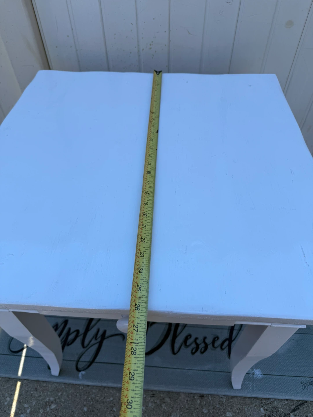 White Painted Side Table with Drawer - photo 5