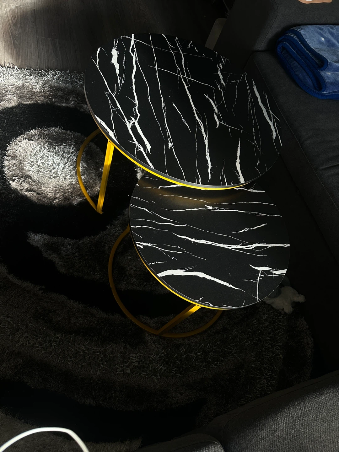 Black Marble Nesting Coffee Tables - Set of 2