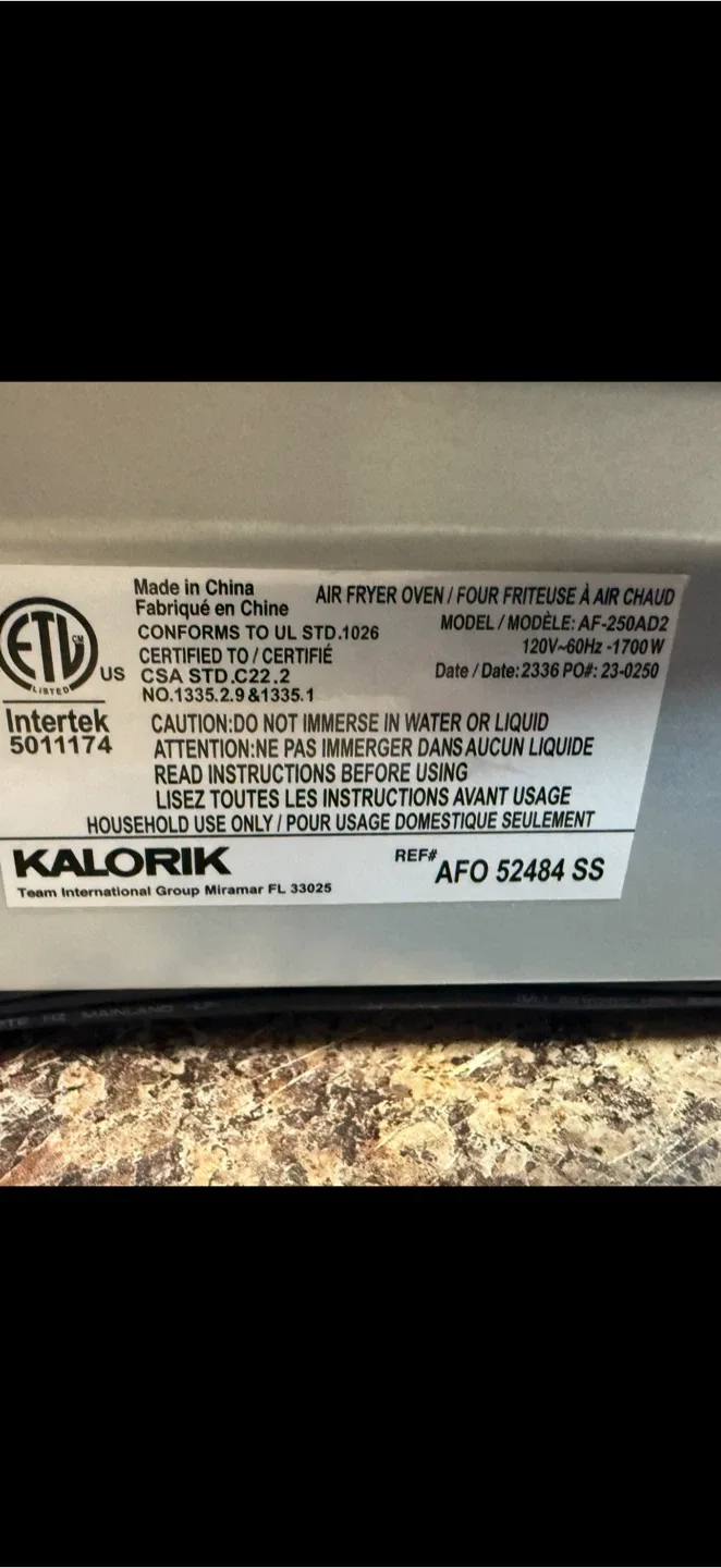 Kalorik Air Fryer Oven image indicator(7)