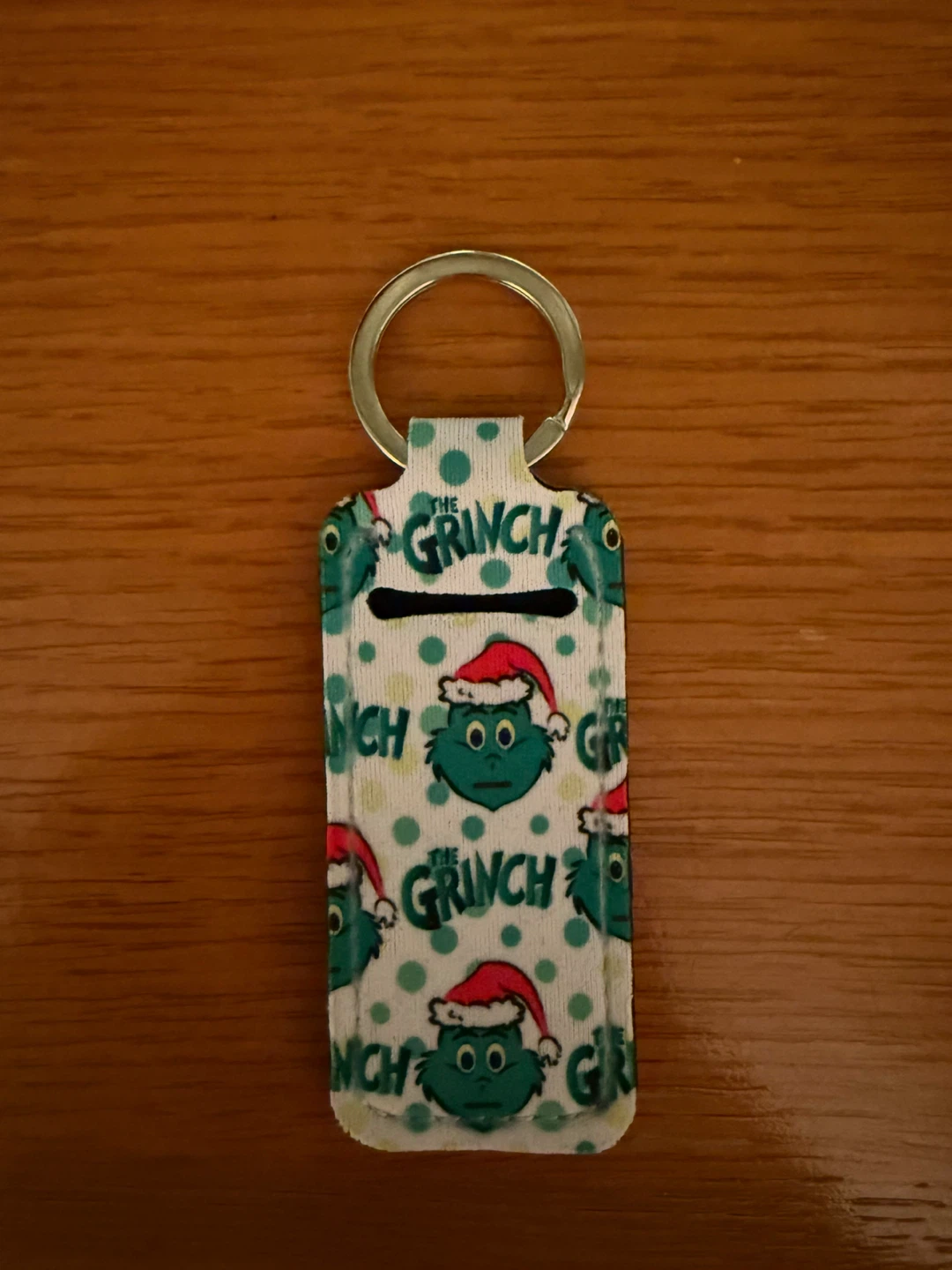 The Grinch Lip Balm Holder Keychain