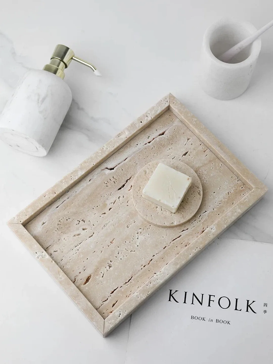 Kinfolk Travertine Stone Tray image indicator(3)