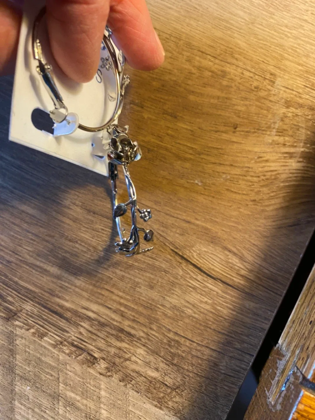 Ricki's Silver Floral Hoop Earrings - New image indicator(3)