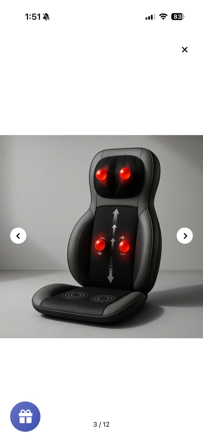 BACKplus Shiatsu Neck & Back Massager Chair Cushion - photo 3