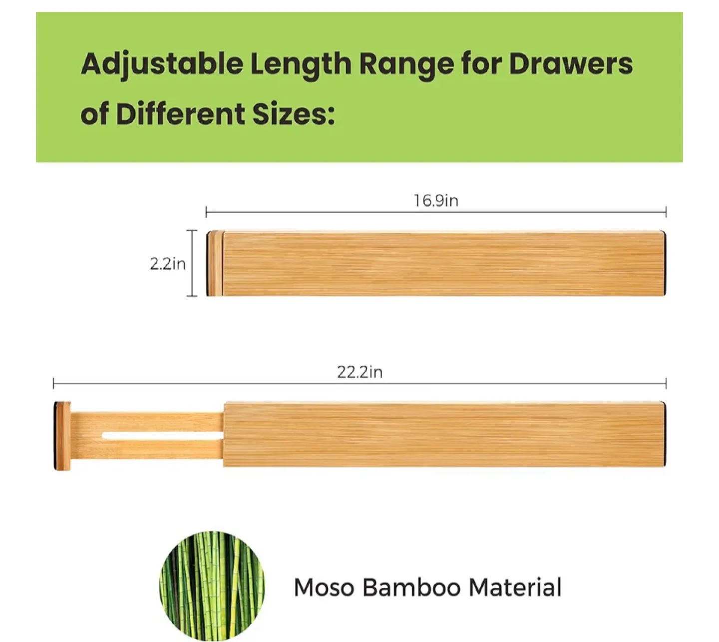 Bamboo Adjustable Drawer Dividers - New image indicator(2)