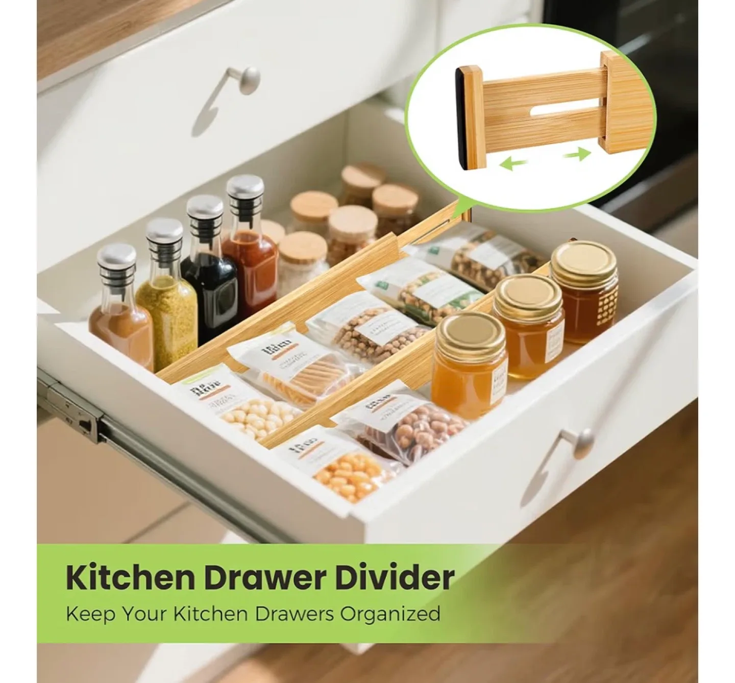 Bamboo Adjustable Drawer Dividers - New image indicator(4)