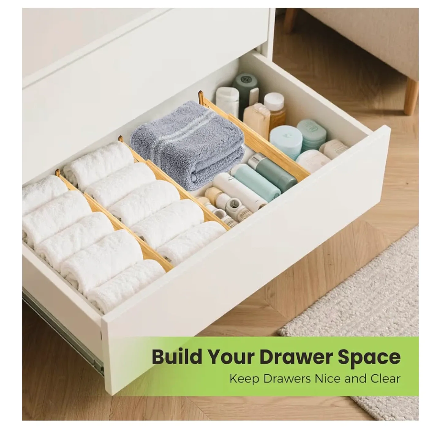 Bamboo Adjustable Drawer Dividers - New image indicator(7)