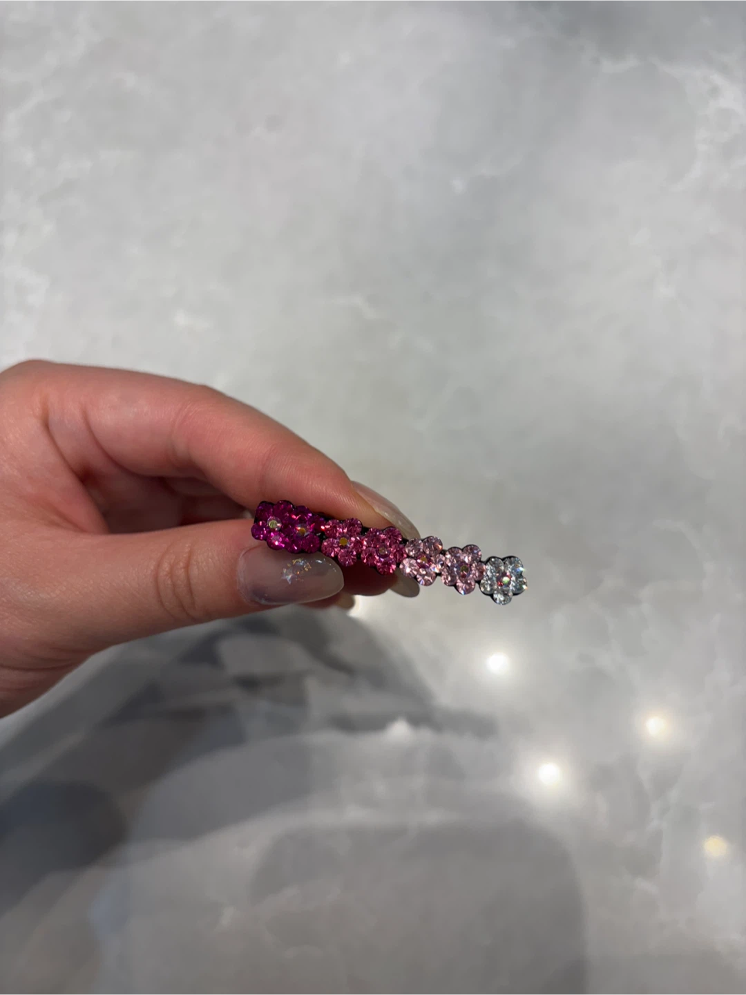 Pink Ombre Flower Hair Clip