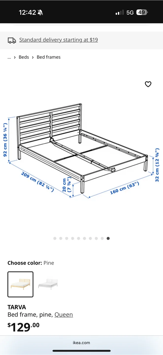 IKEA Tarva Queen Bed Frame - Pine image indicator(3)