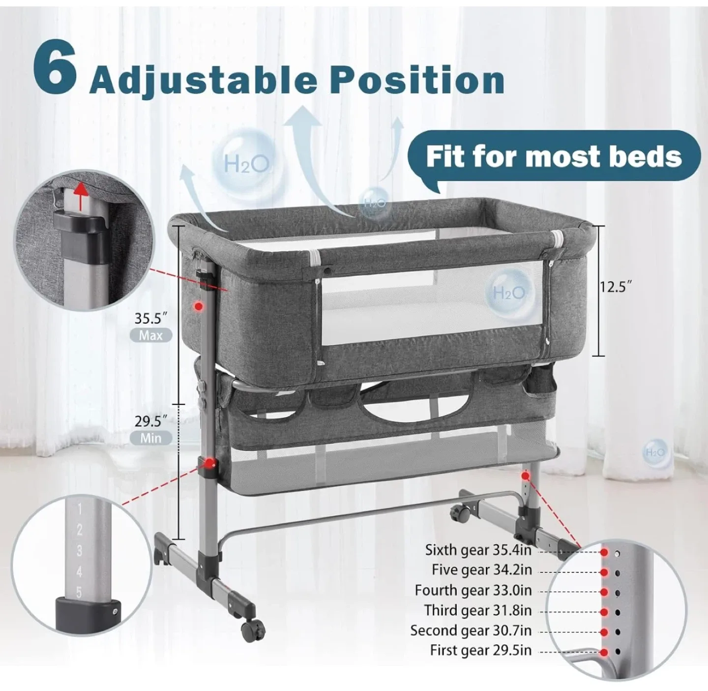 Baby Bassinet Bedside Sleeper image indicator(10)