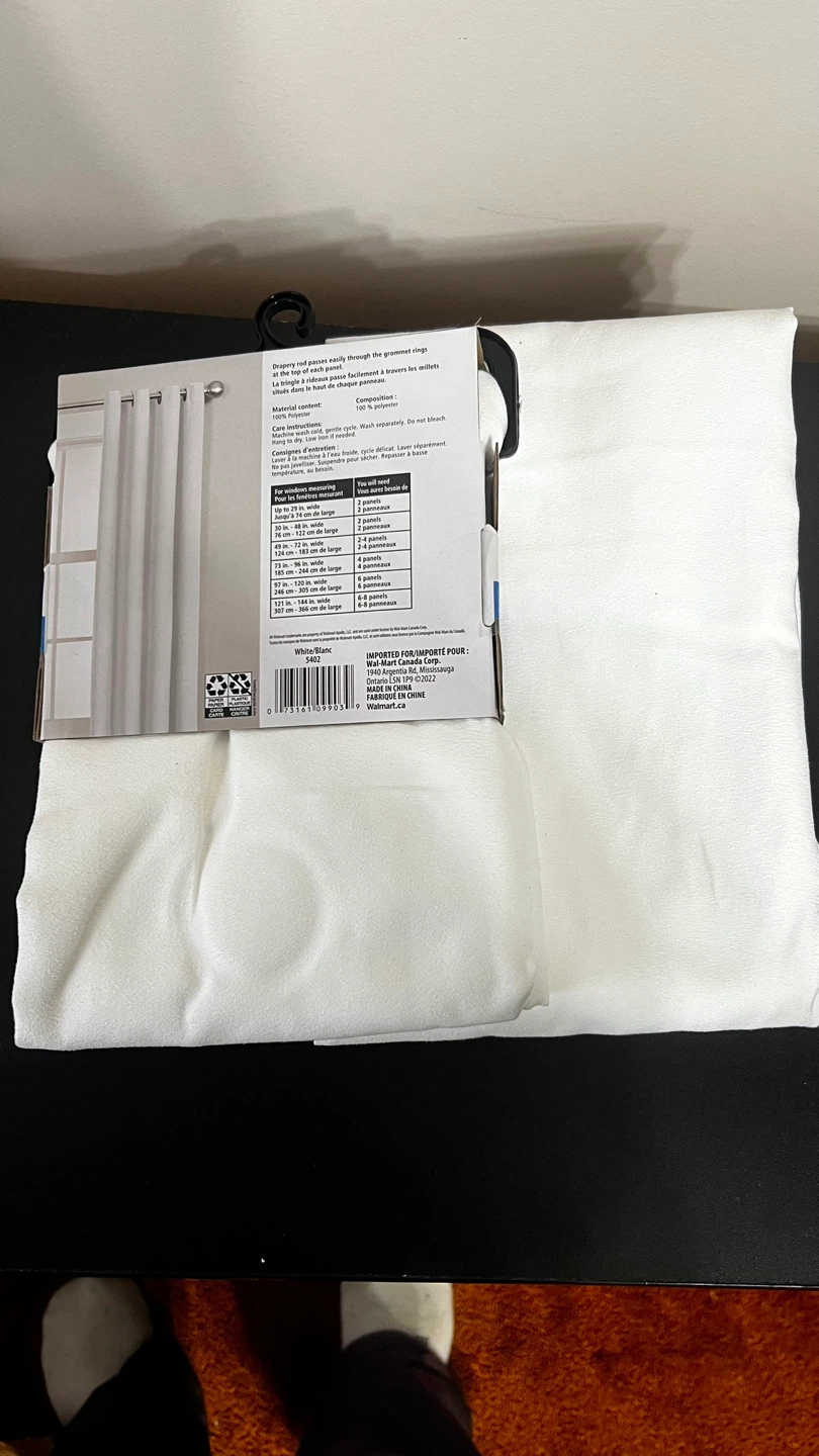 Mainstays Faux Suede White Curtain Panel - 63 inch - photo 3