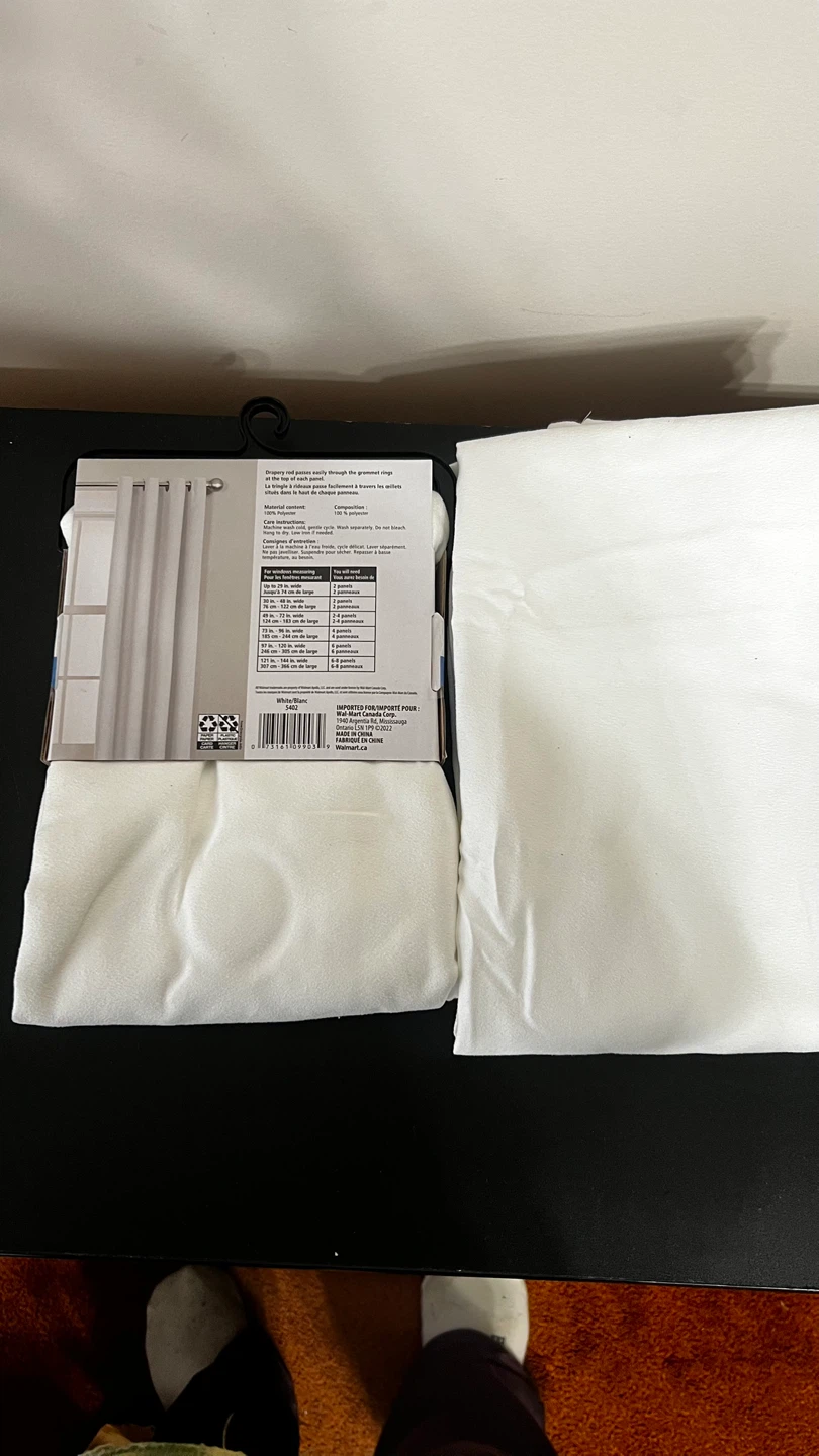 Mainstays Faux Suede White Curtain Panel - 63 inch - photo 2