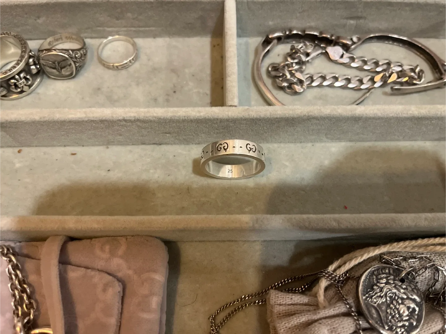 Gucci Ghost Silver Ring Size 25