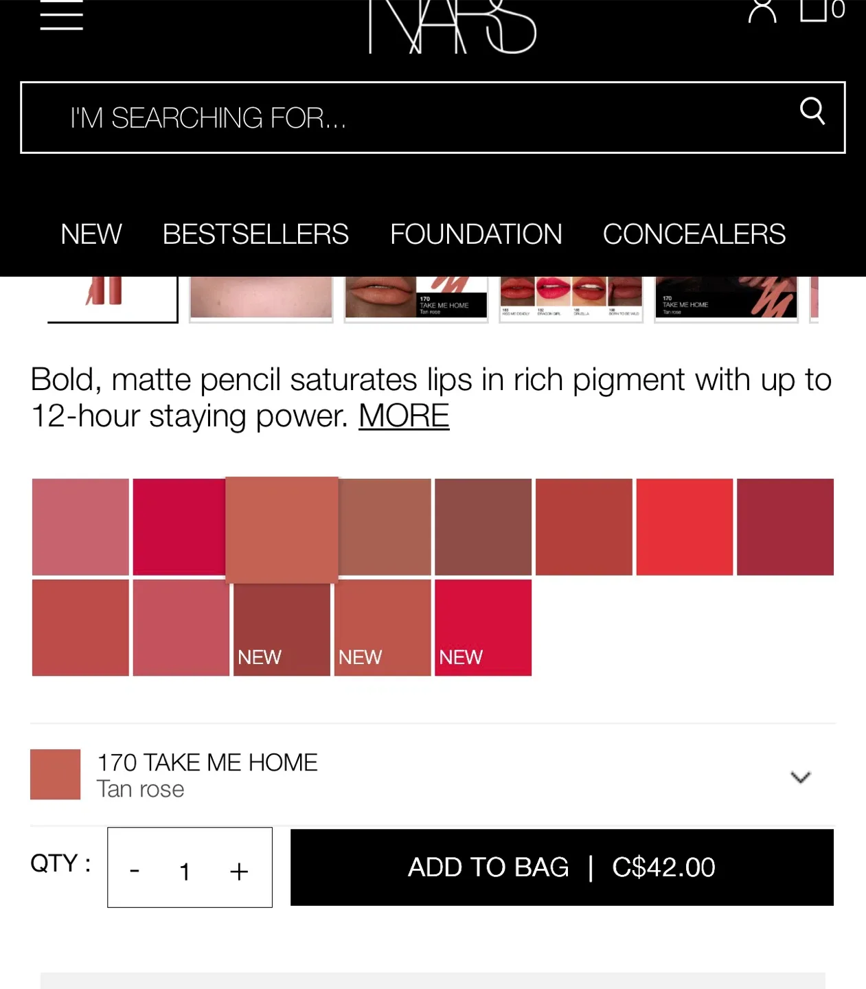 NARS Lipsticks Air Matte, Powermatte, Velvet Matte image indicator(4)