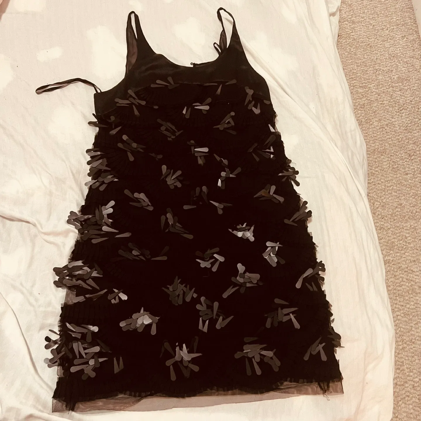 Beige Embellished Strapless Dress image indicator(4)