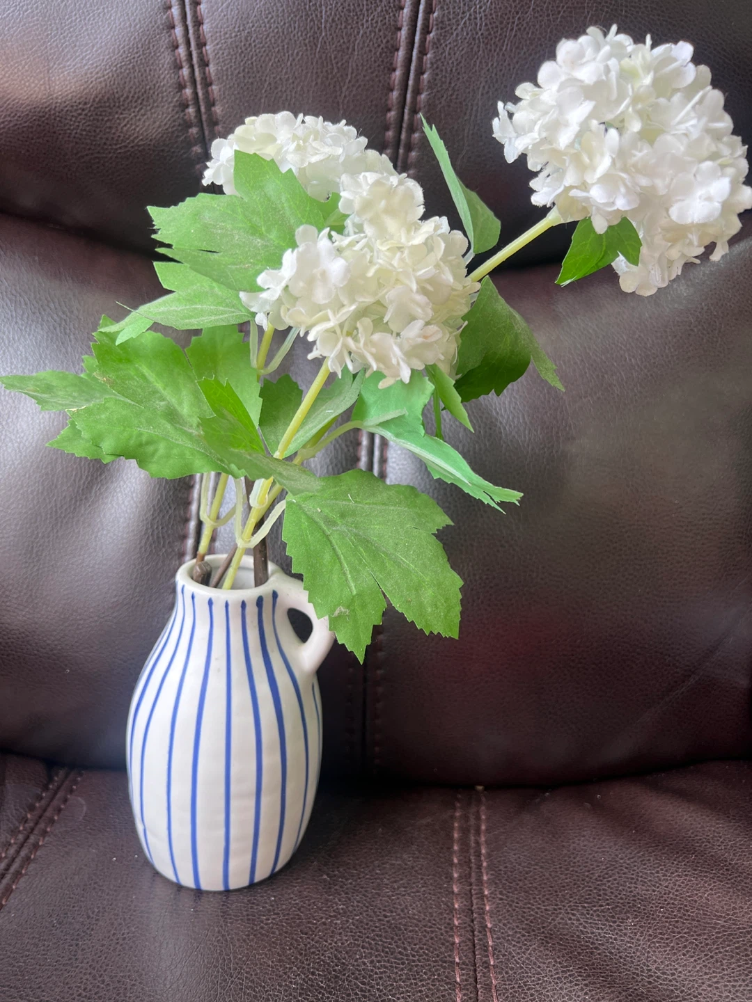 Porcelain Vase with White Flowers  from Ikia