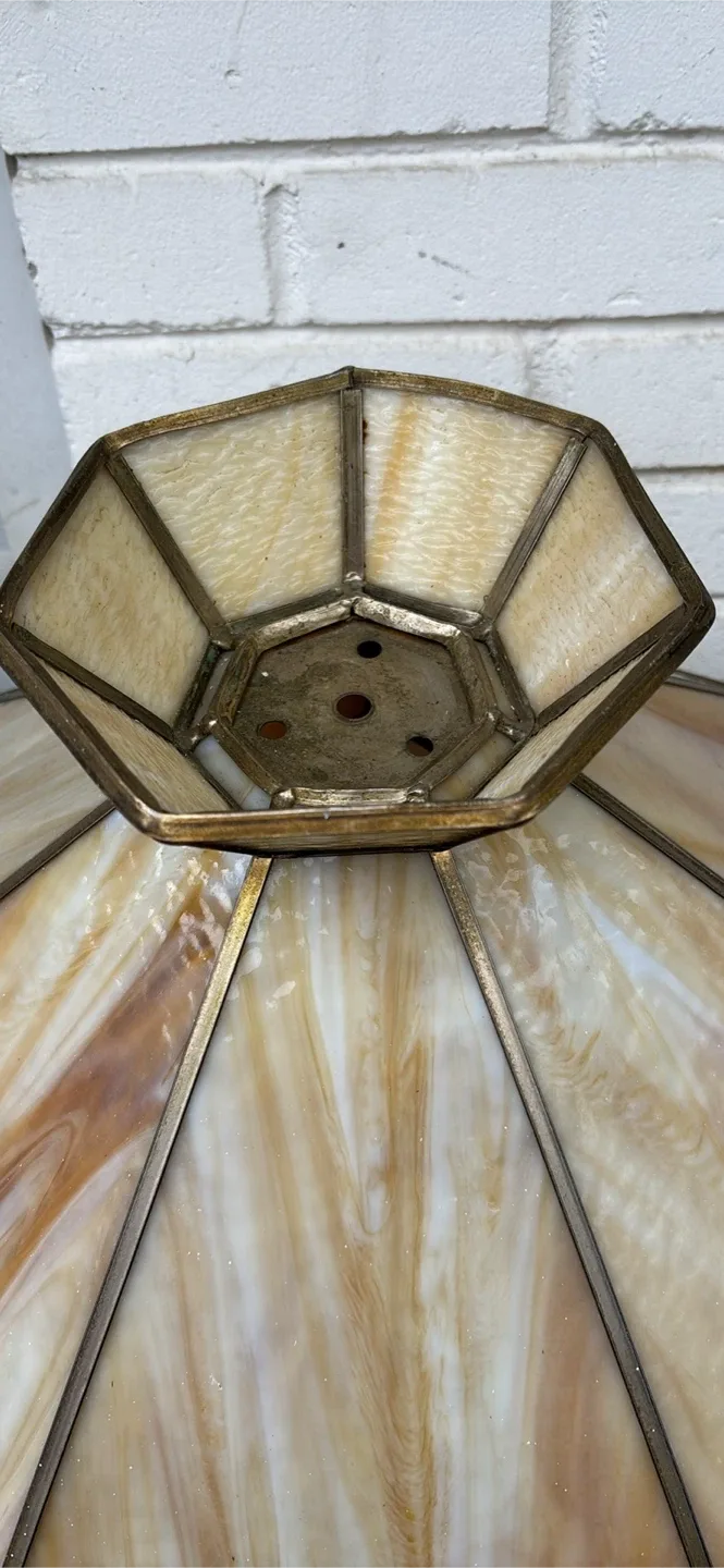 Vintage Stained Glass Hanging Lamp image indicator(2)