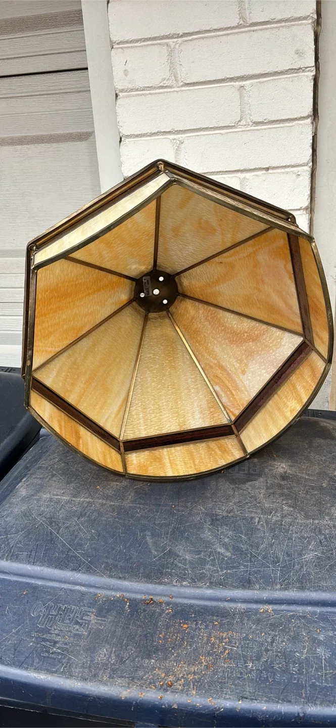 Vintage Stained Glass Hanging Lamp image indicator(3)