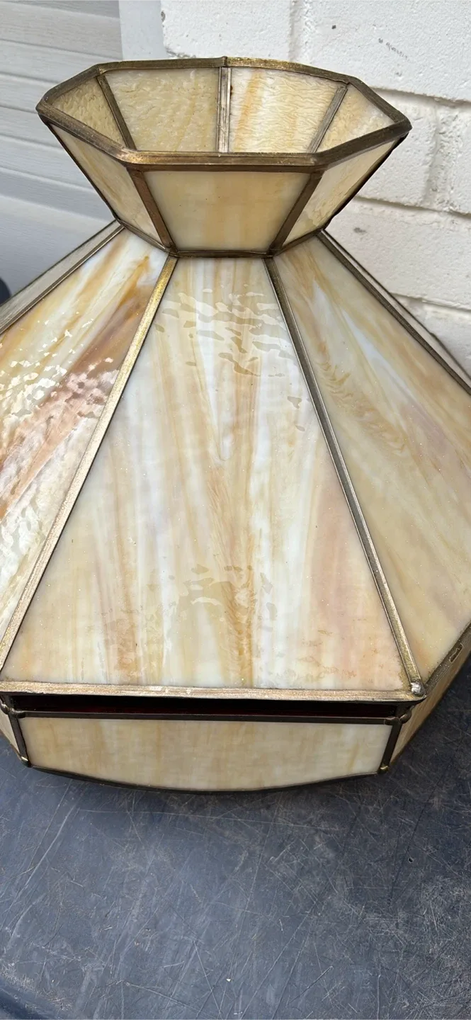 Vintage Stained Glass Hanging Lamp image indicator(4)