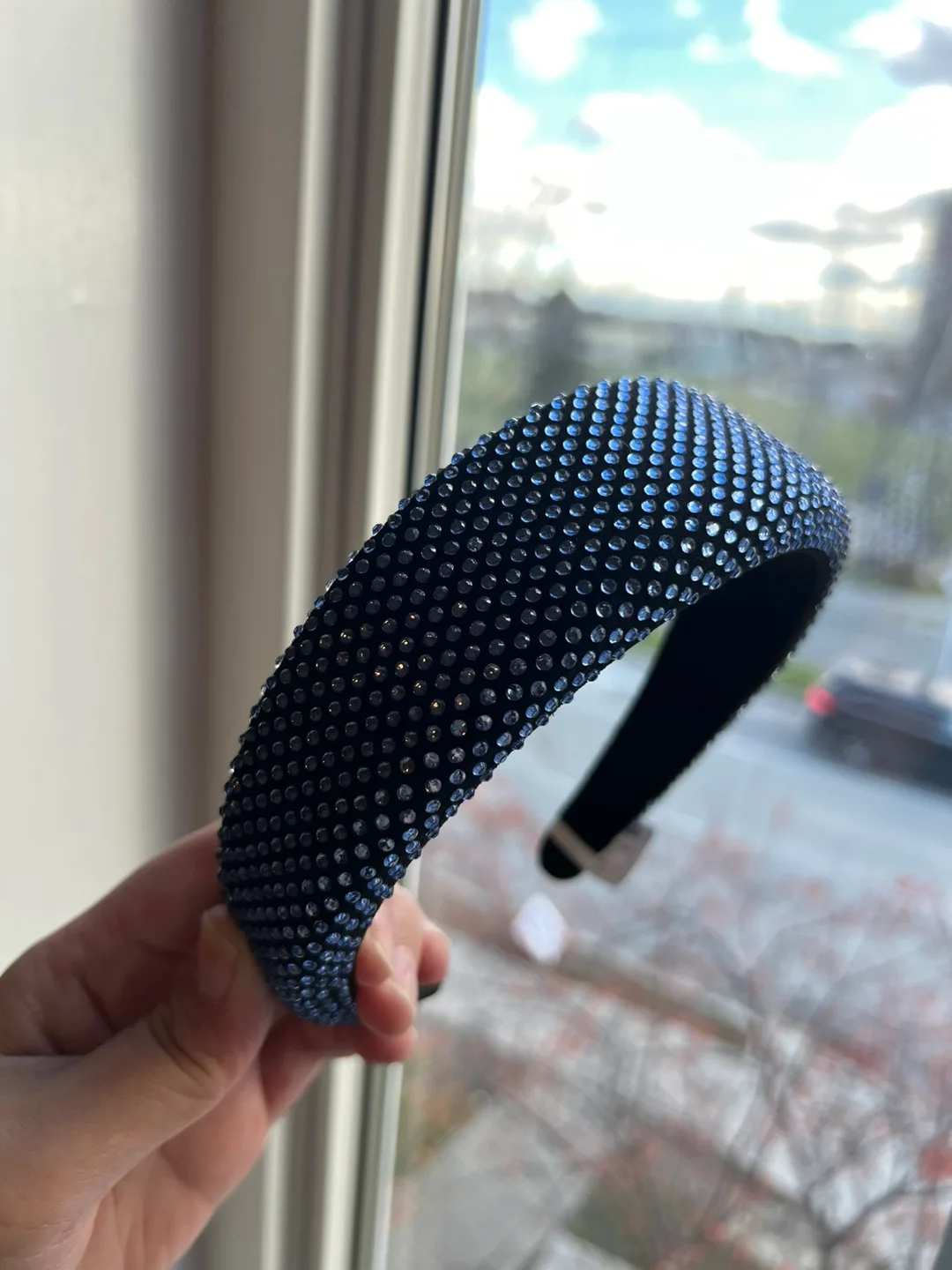 Blue Beaded Headband - New