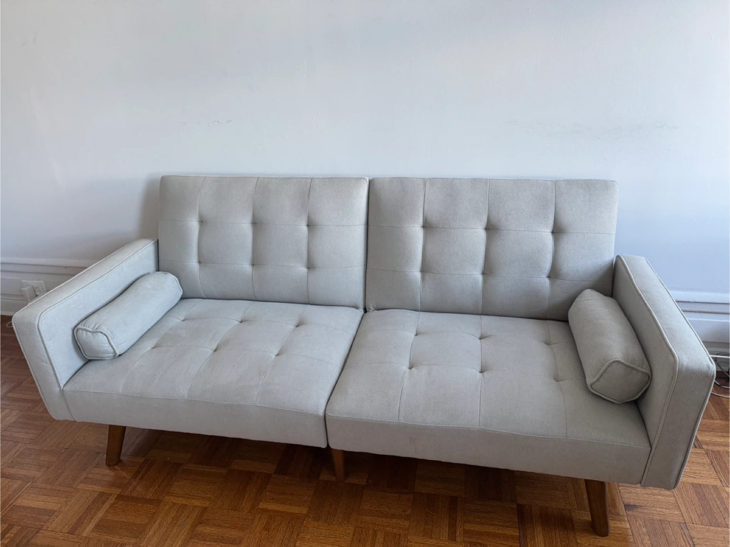 Light Beige Futon Sofa Bed