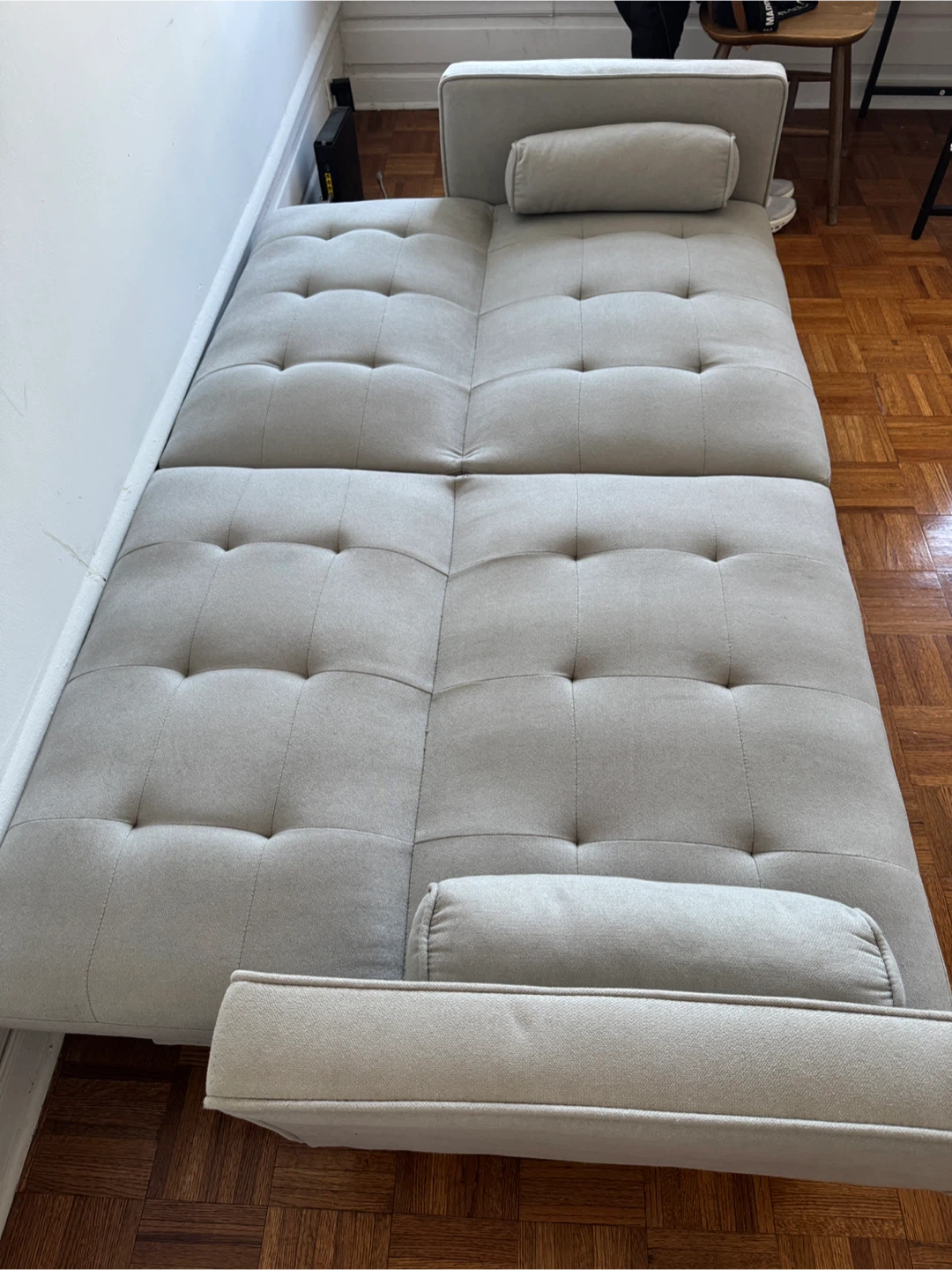 Light Beige Futon Sofa Bed - photo 3