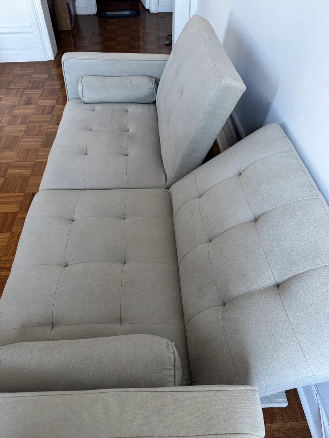 Light Beige Futon Sofa Bed - photo 2