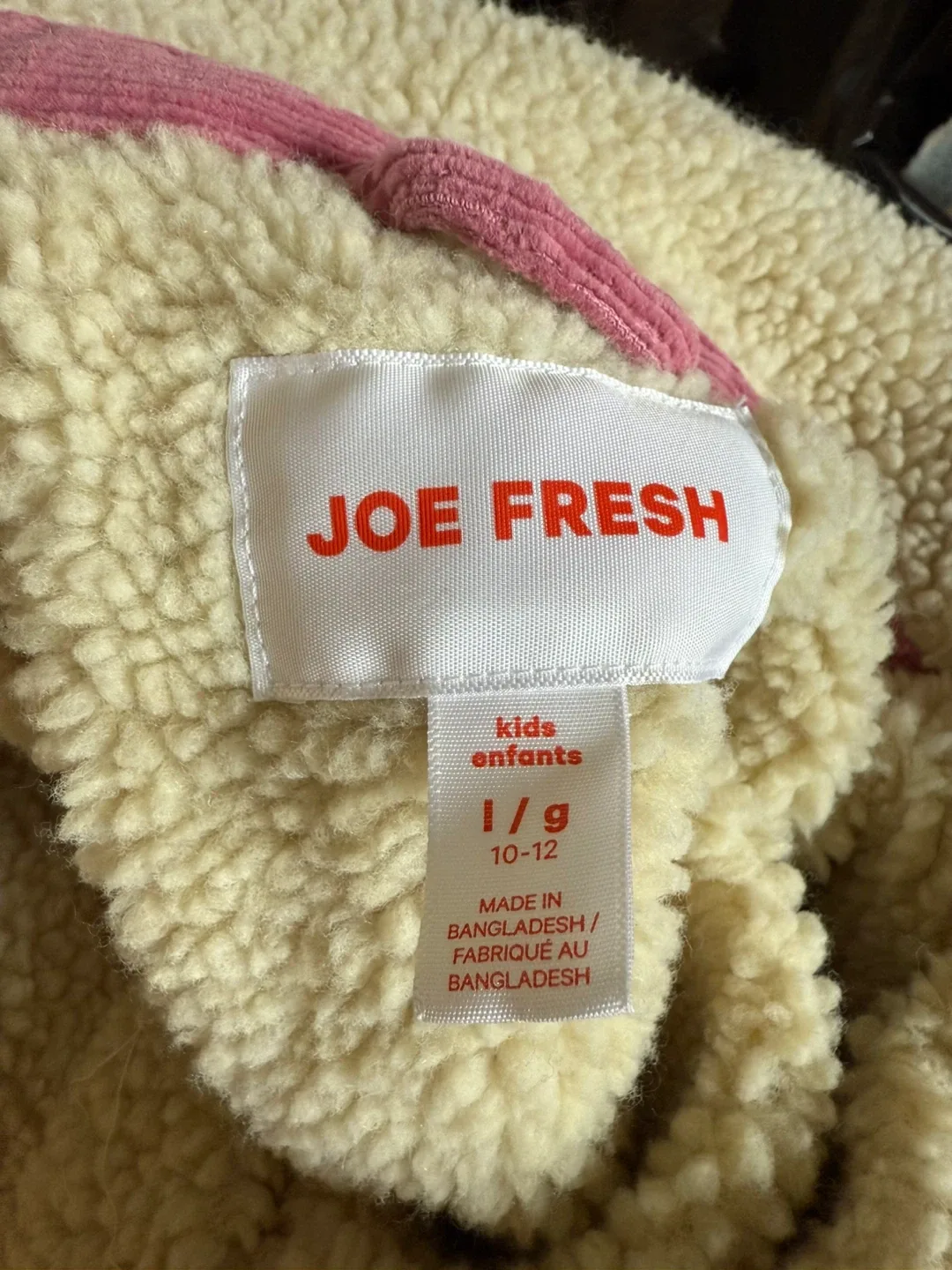 Girls Joe Fresh Corduroy Sherpa Jacket - Size l/g 10/12 image indicator(2)