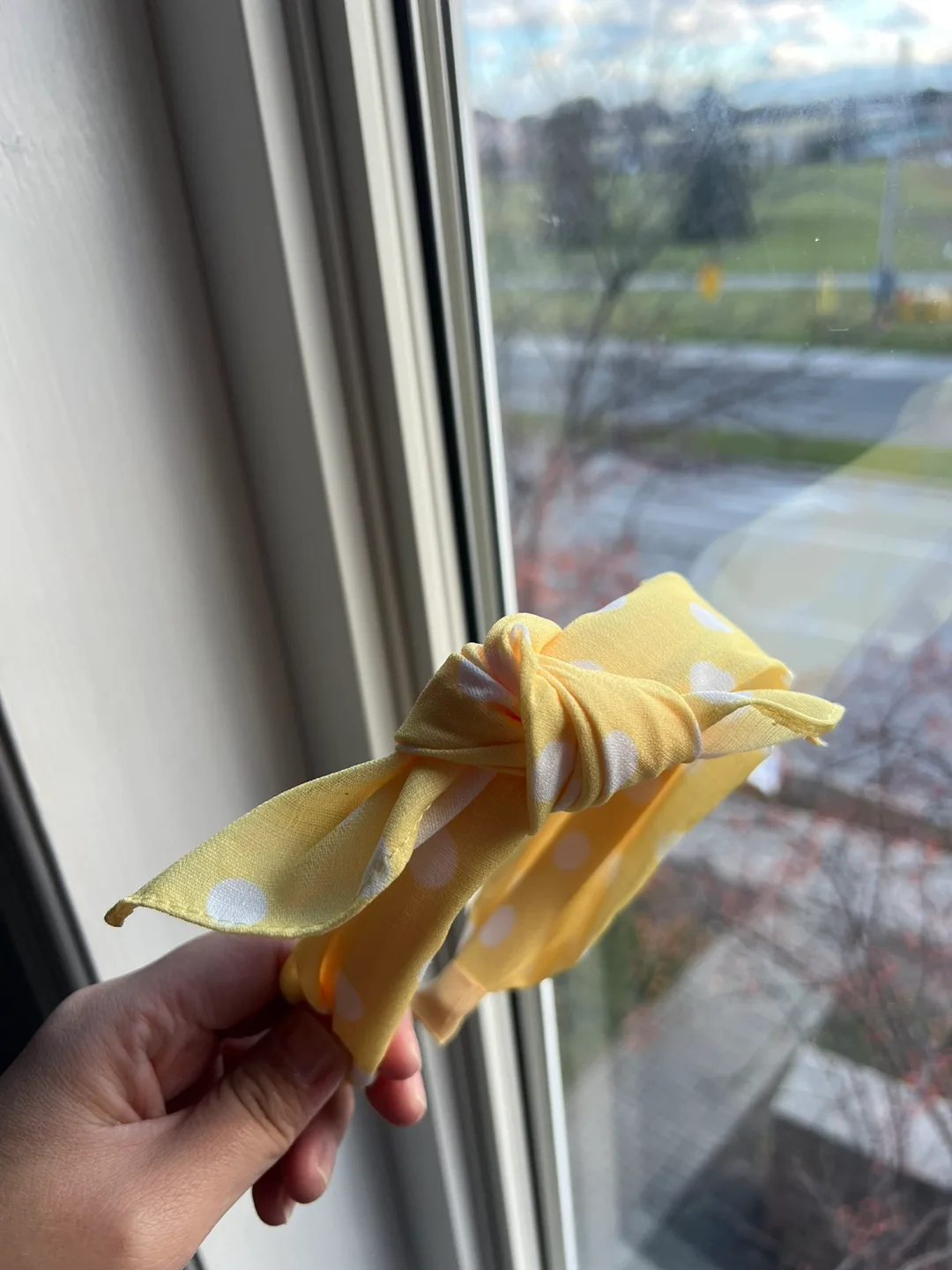 Yellow Polka Dot Headband