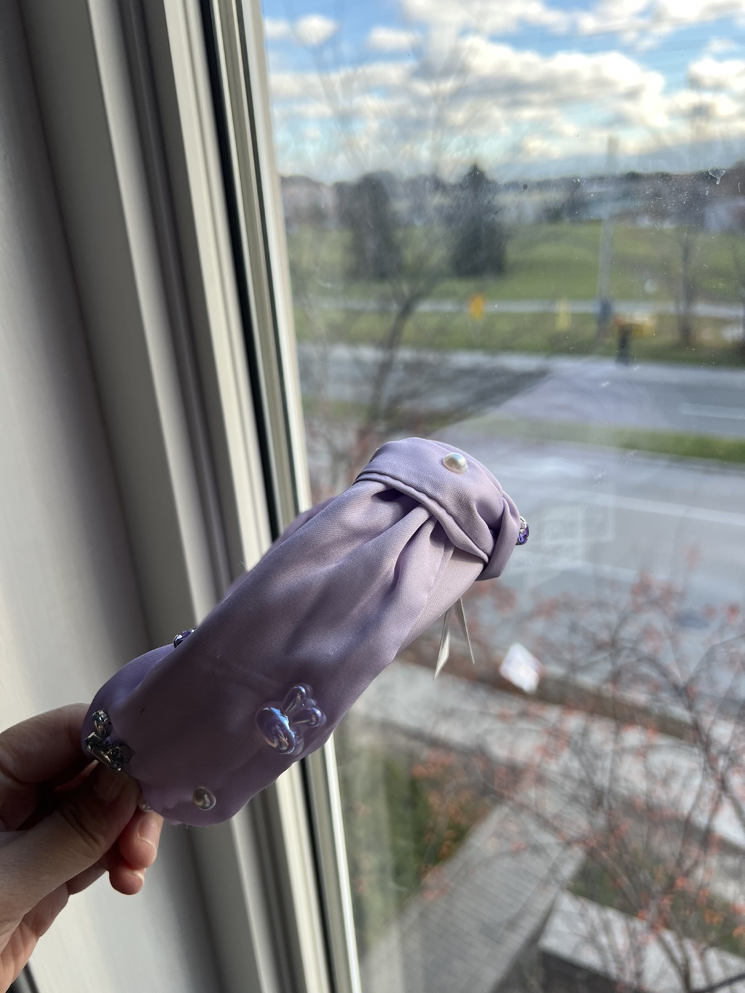 Lilac Padded Headband with Embellishments