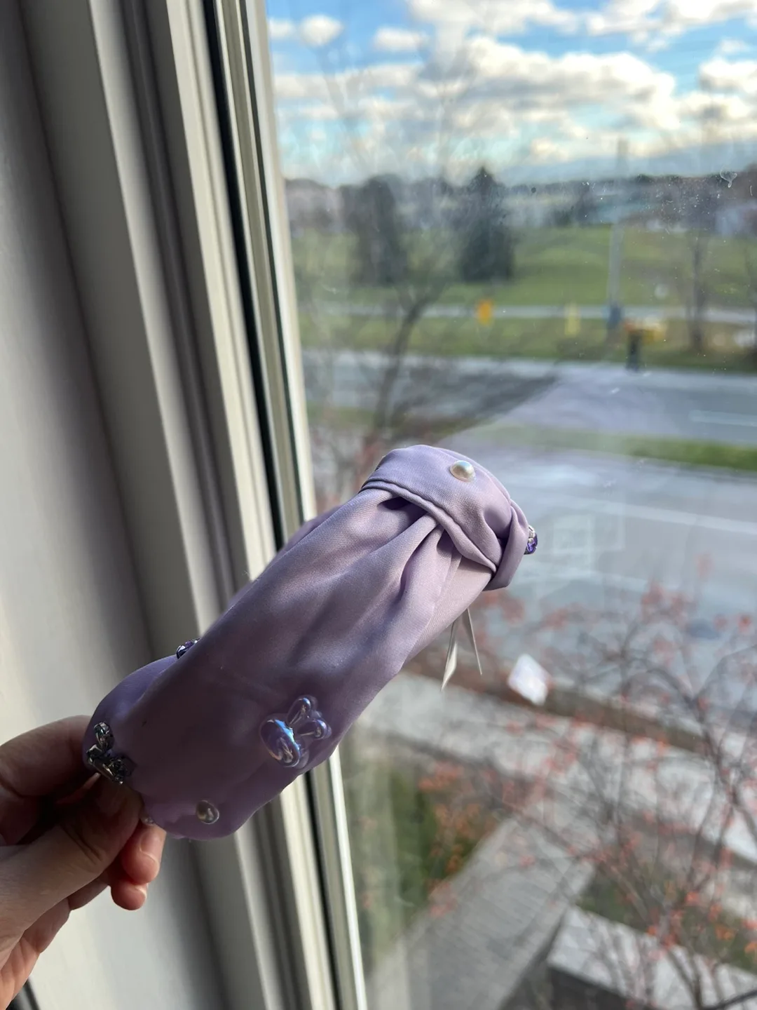 Lilac Padded Headband with Embellishments