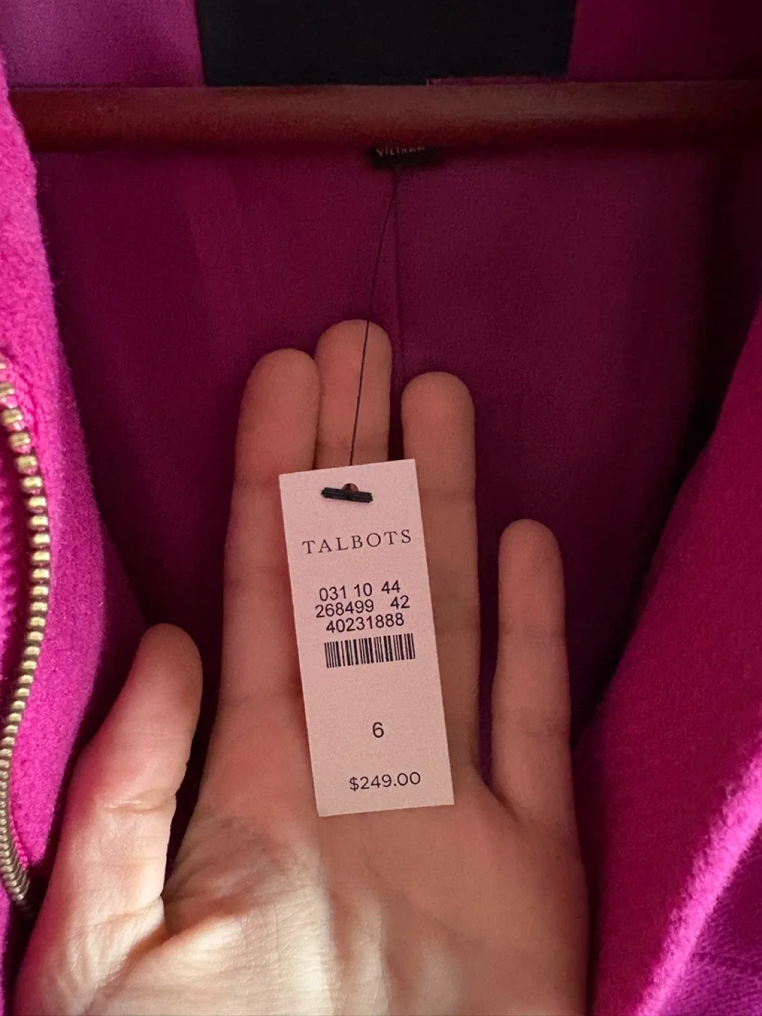 NEW TABLOTS Magenta Wool Coat / Size 6 image indicator(6)