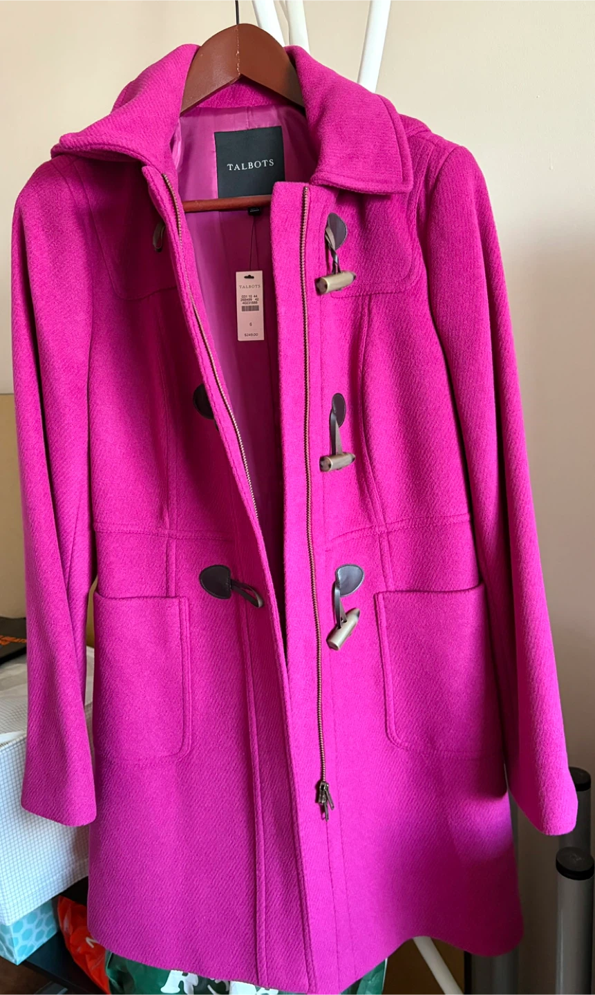 NEW TABLOTS Magenta Wool Coat / Size 6 - photo 2