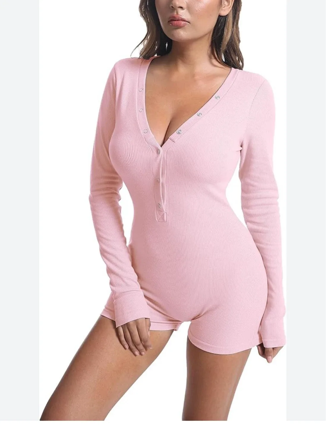 Pink Long Sleeve Romper