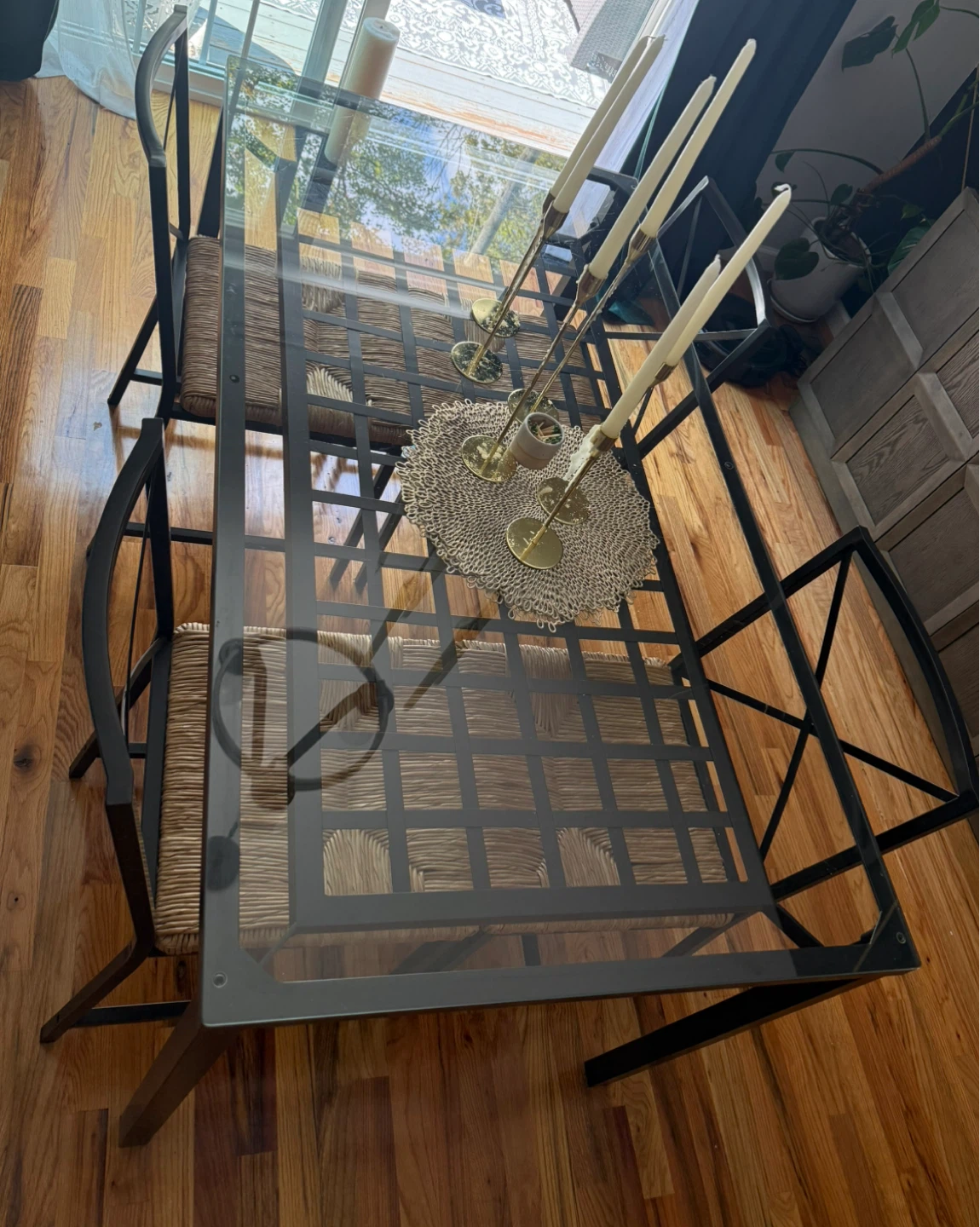 Glass Top Dining Table with 4 Wicker Chairs - photo 3