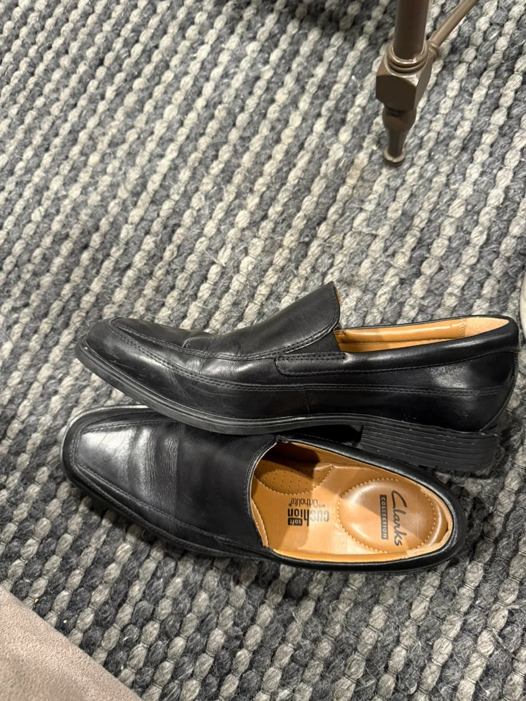 Clarks Black Leather Loafers image indicator(2)