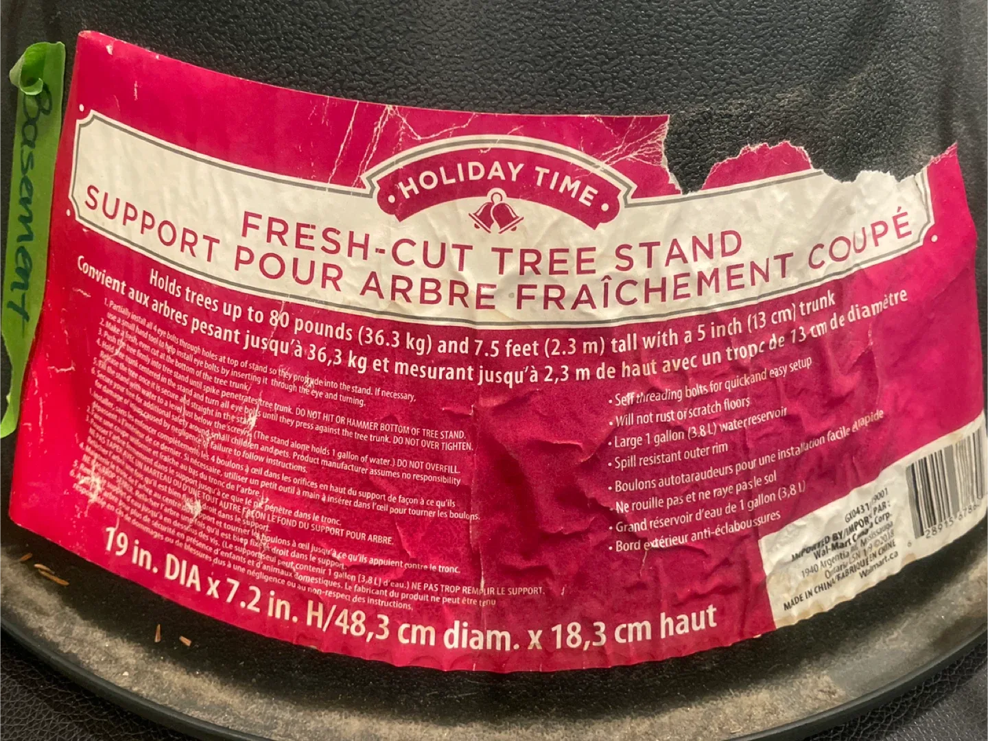 Holiday Time Fresh-Cut Tree Stand image indicator(2)