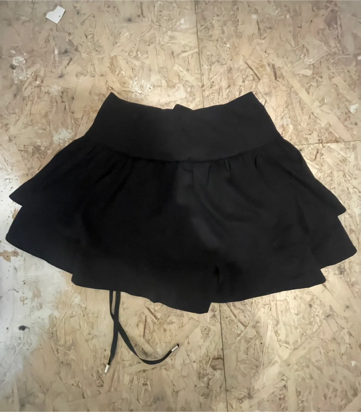 Black Mini Skirt with Lace-Up Detail image indicator(2)