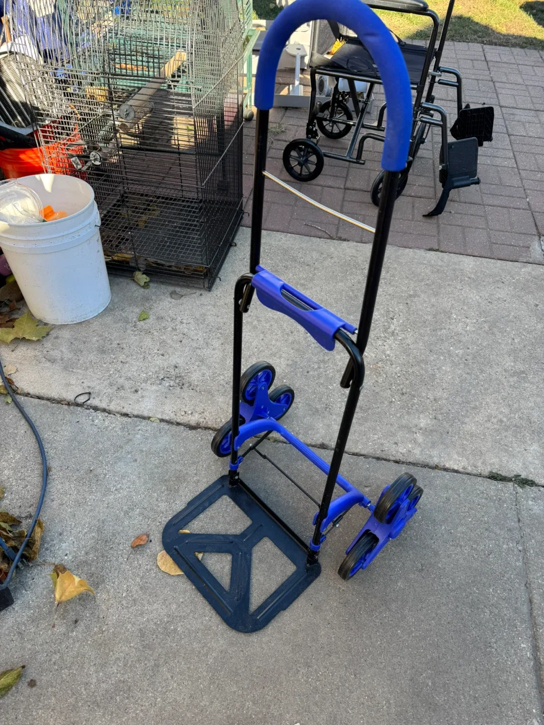 Folding Luggage Cart - Blue & Black