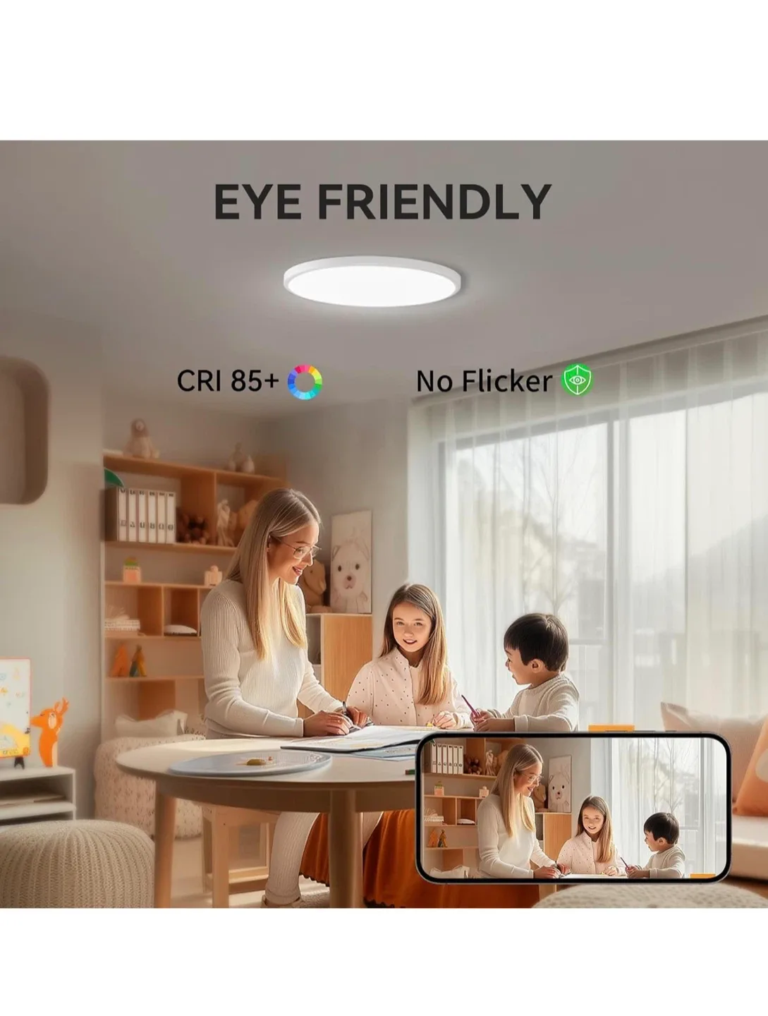 12 inch LED Ceiling Light, 5000K Daylight 6 pack image indicator(4)