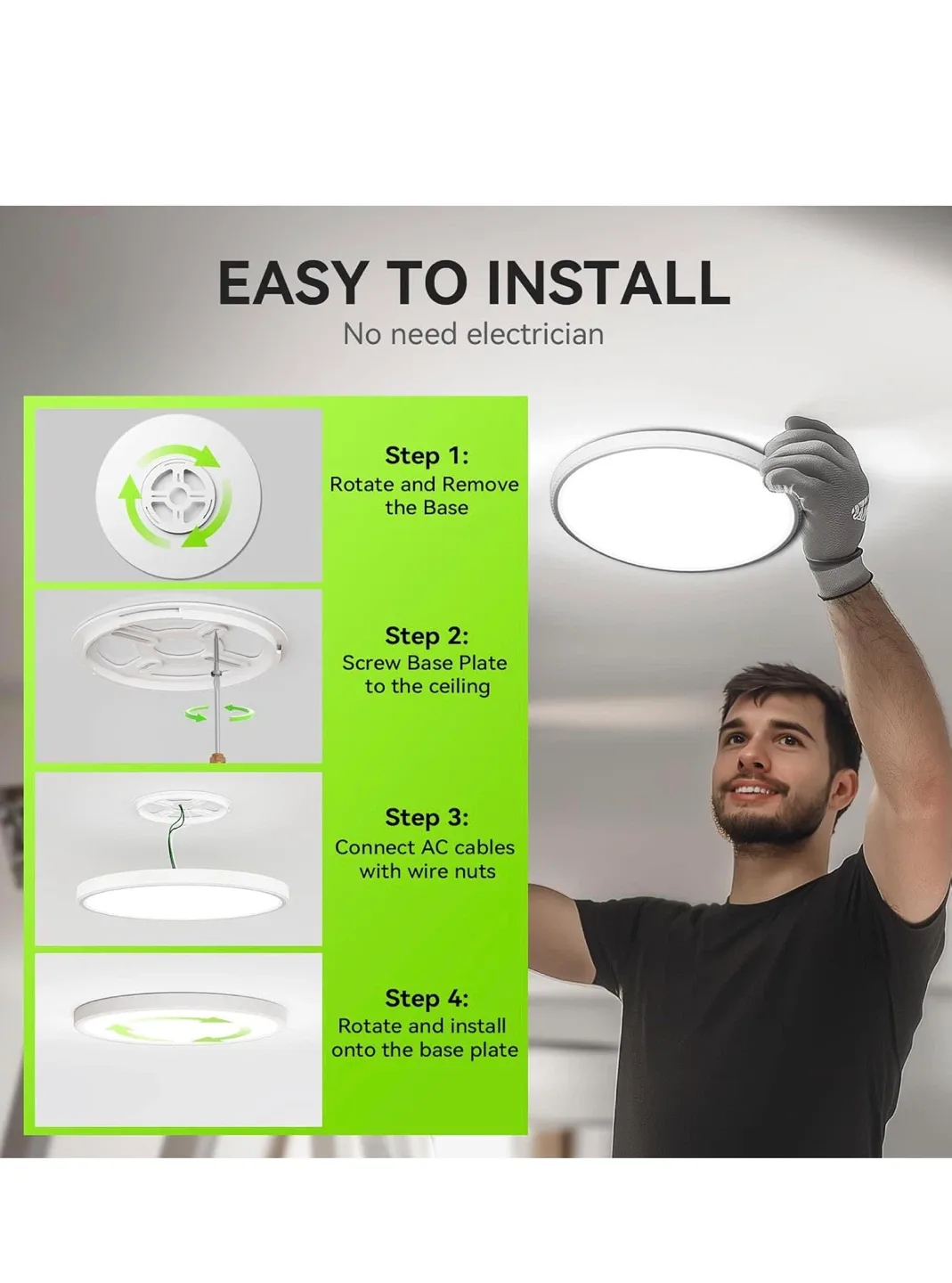 12 inch LED Ceiling Light, 5000K Daylight 6 pack image indicator(6)