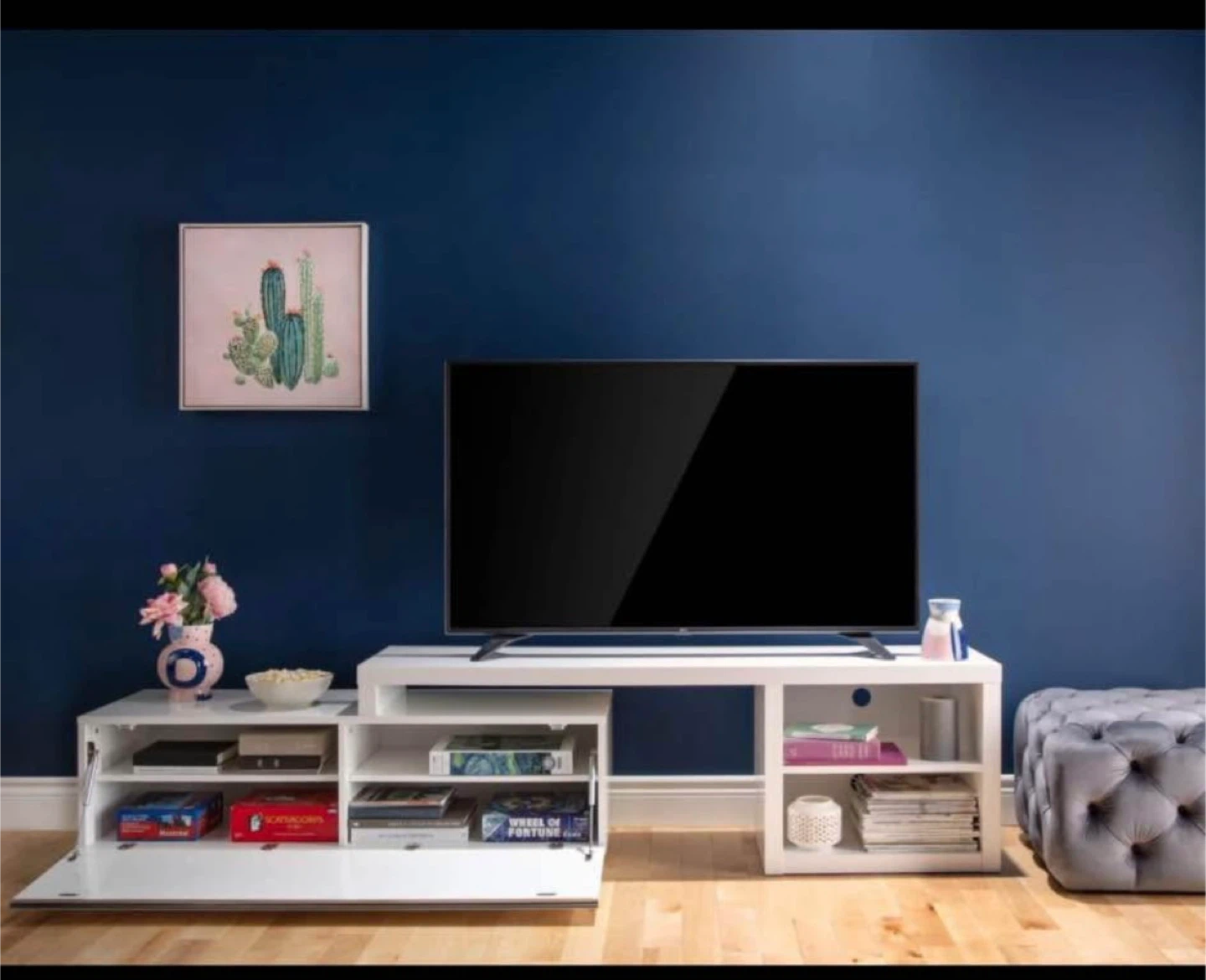 White TV Stand/Entertainment Unit (TV not for sale) - photo 2