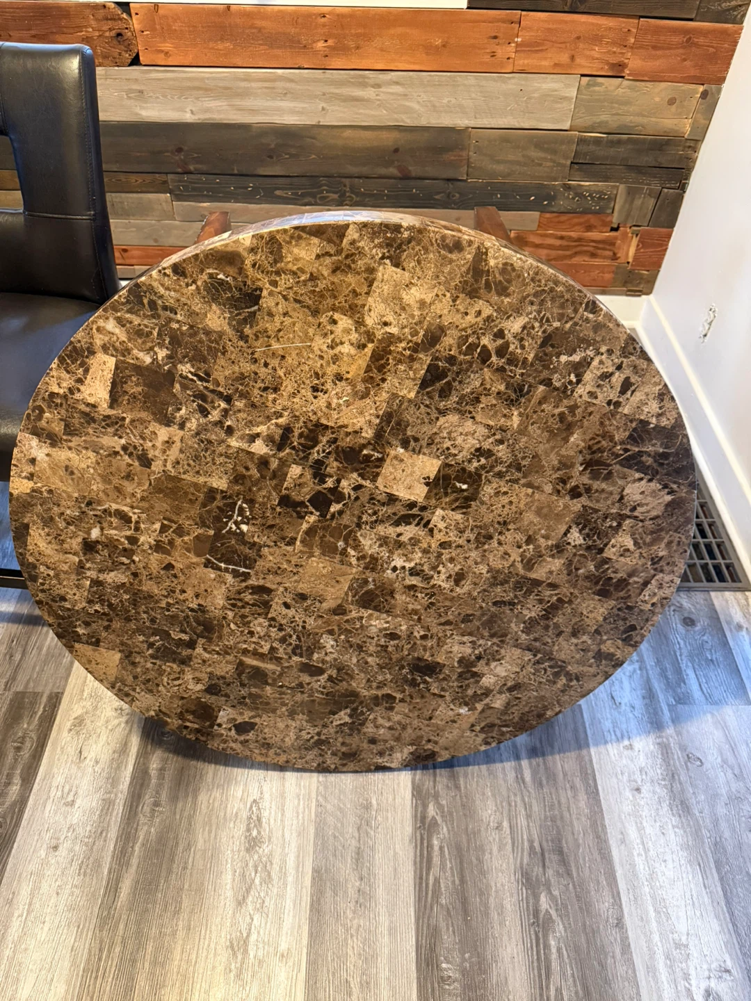 Round Dining Table with 4 Chairs - Brown - photo 2