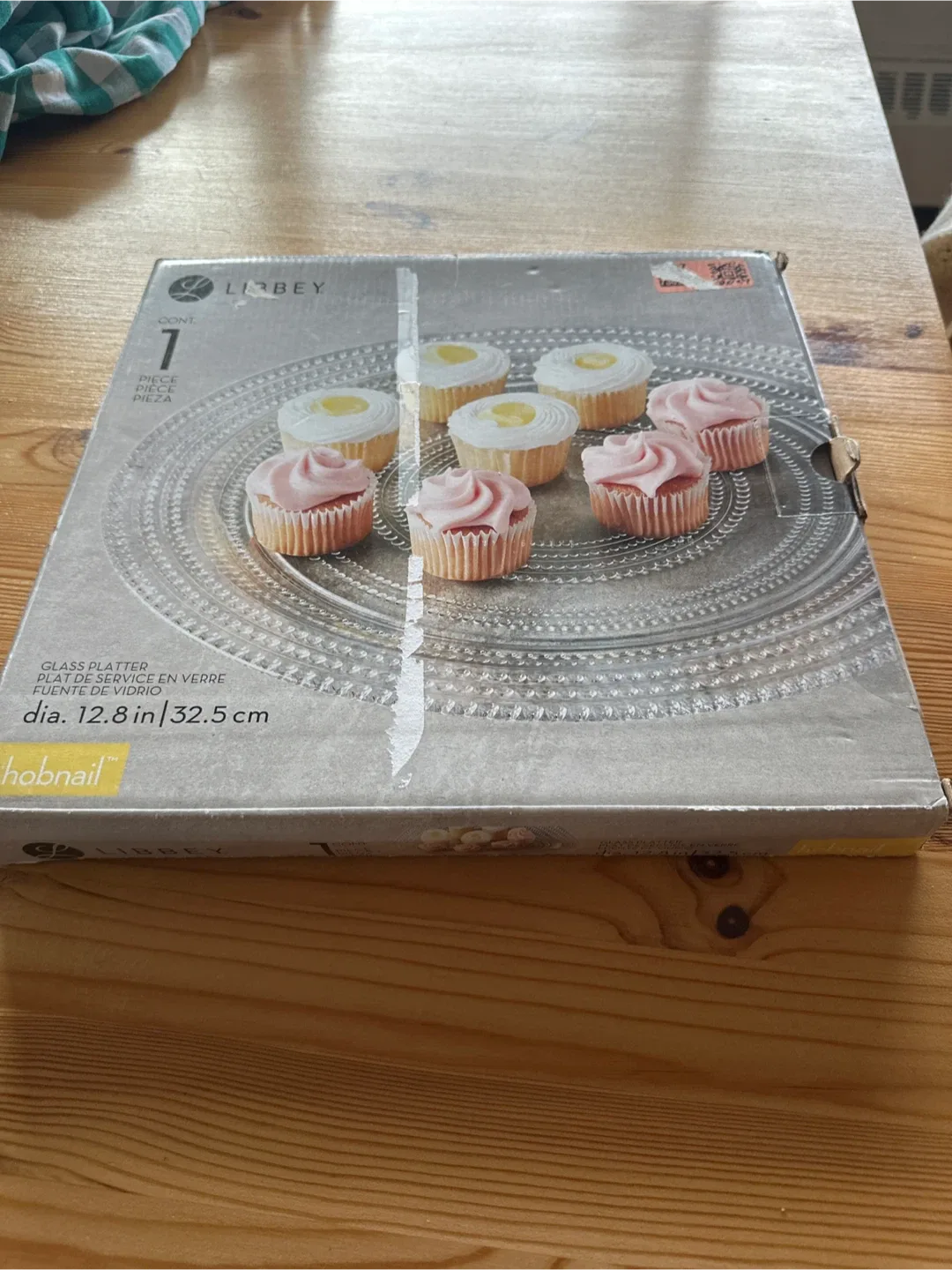 Libbey Hobnail Glass Platter - 12.8 inch