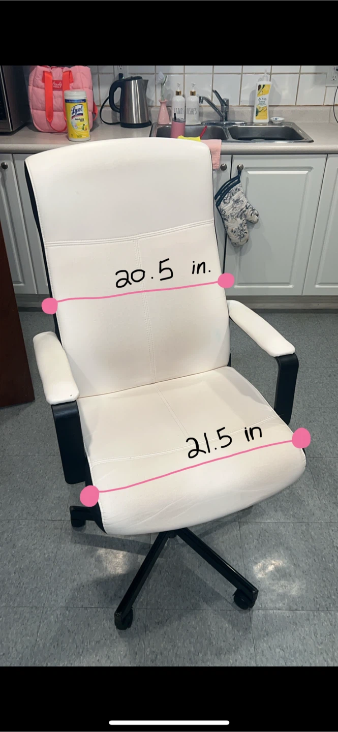 White swivel desk chair office chair - photo 2