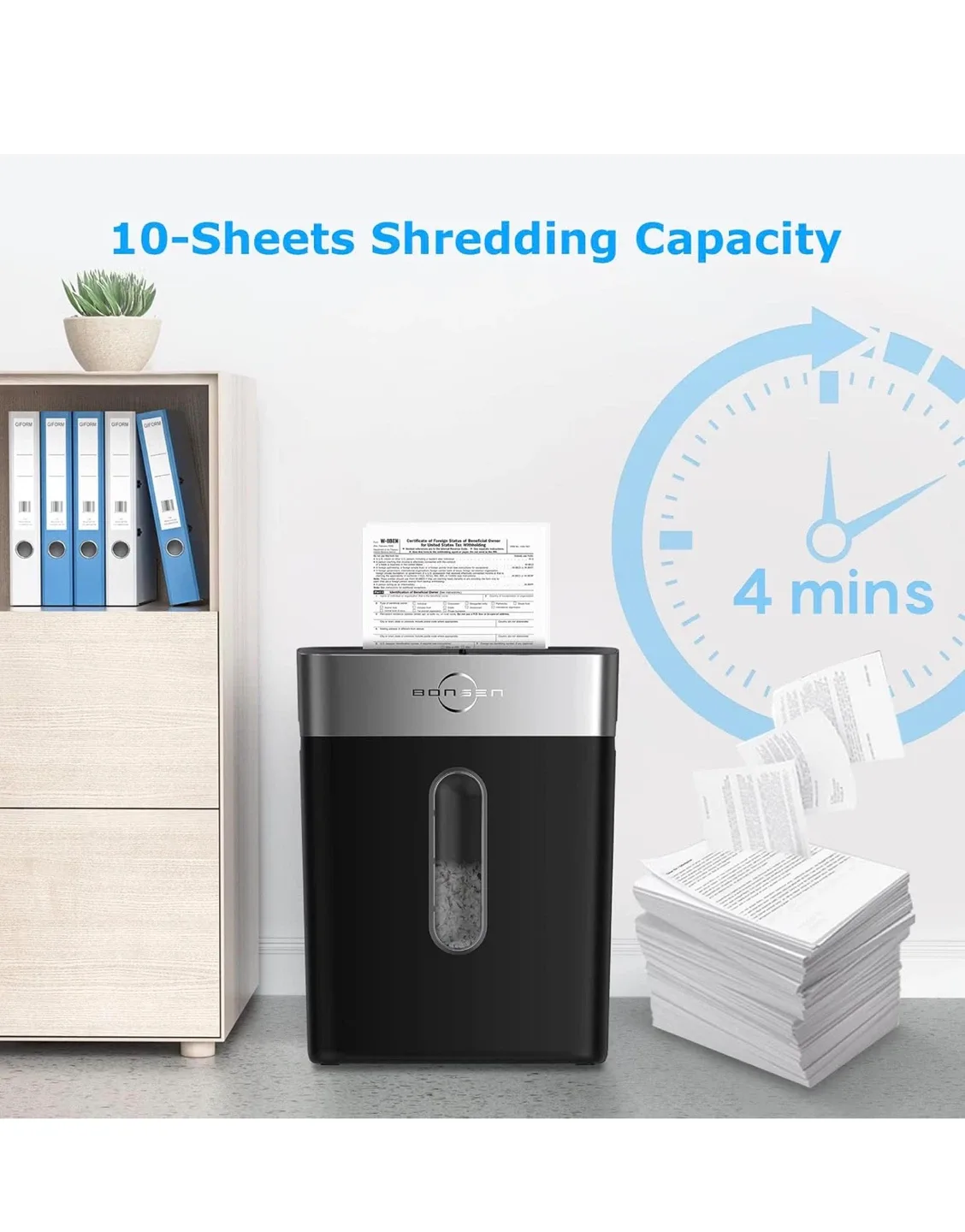 BONSEN Paper Shredder for Home Office image indicator(6)